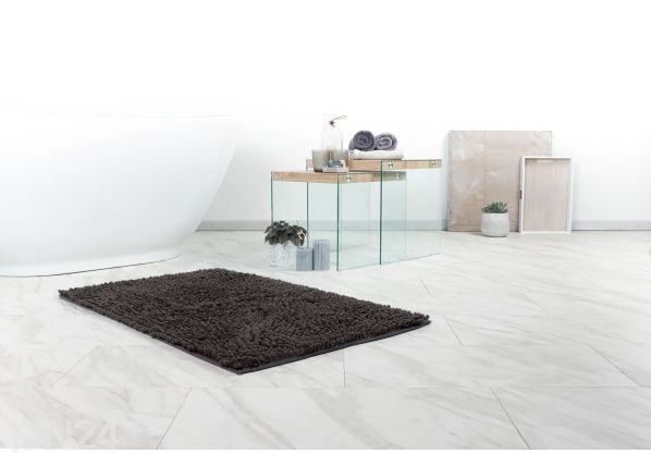 Kylpyhuoneen matto Fluffy Graphite 40x60 cm
