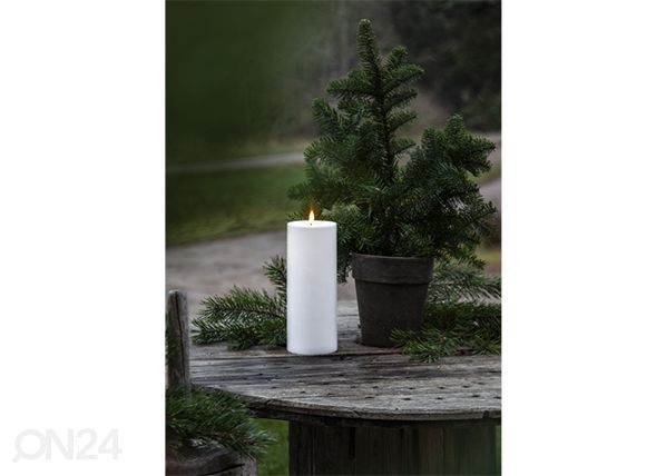LED kynttilä Flamme Rak valkoinen h27,5 cm