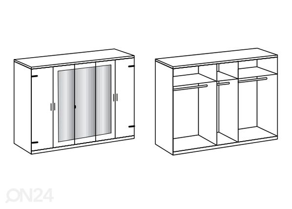 Vaatekaappi Malmö 225 cm