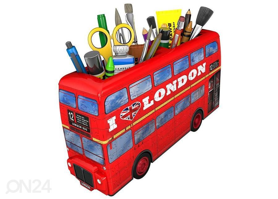 3D palapeli kynäteline 216 kpl London bussi Ravensburger kuvasuurennos
