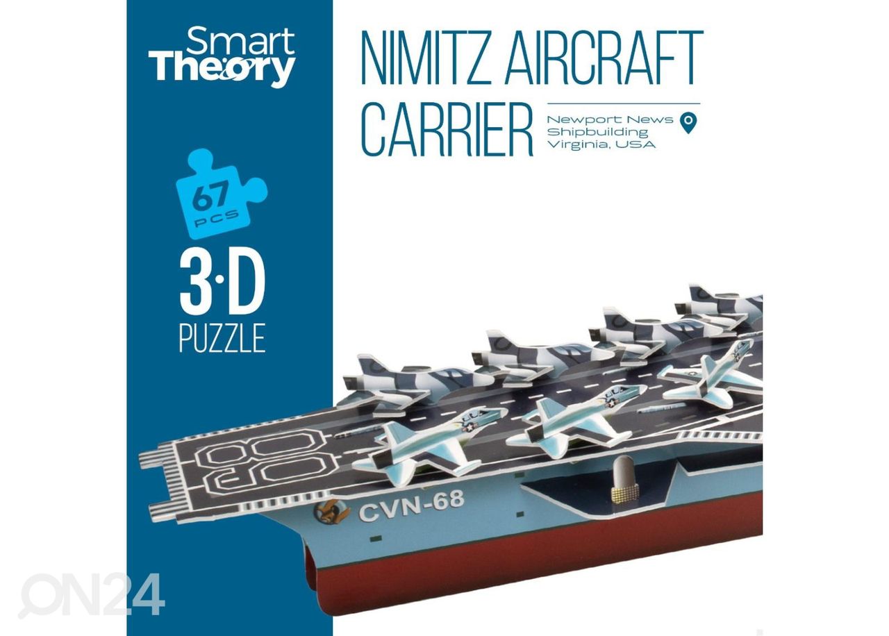 3D palapeli lentutukikohta Nimitz 67 osaa kuvasuurennos