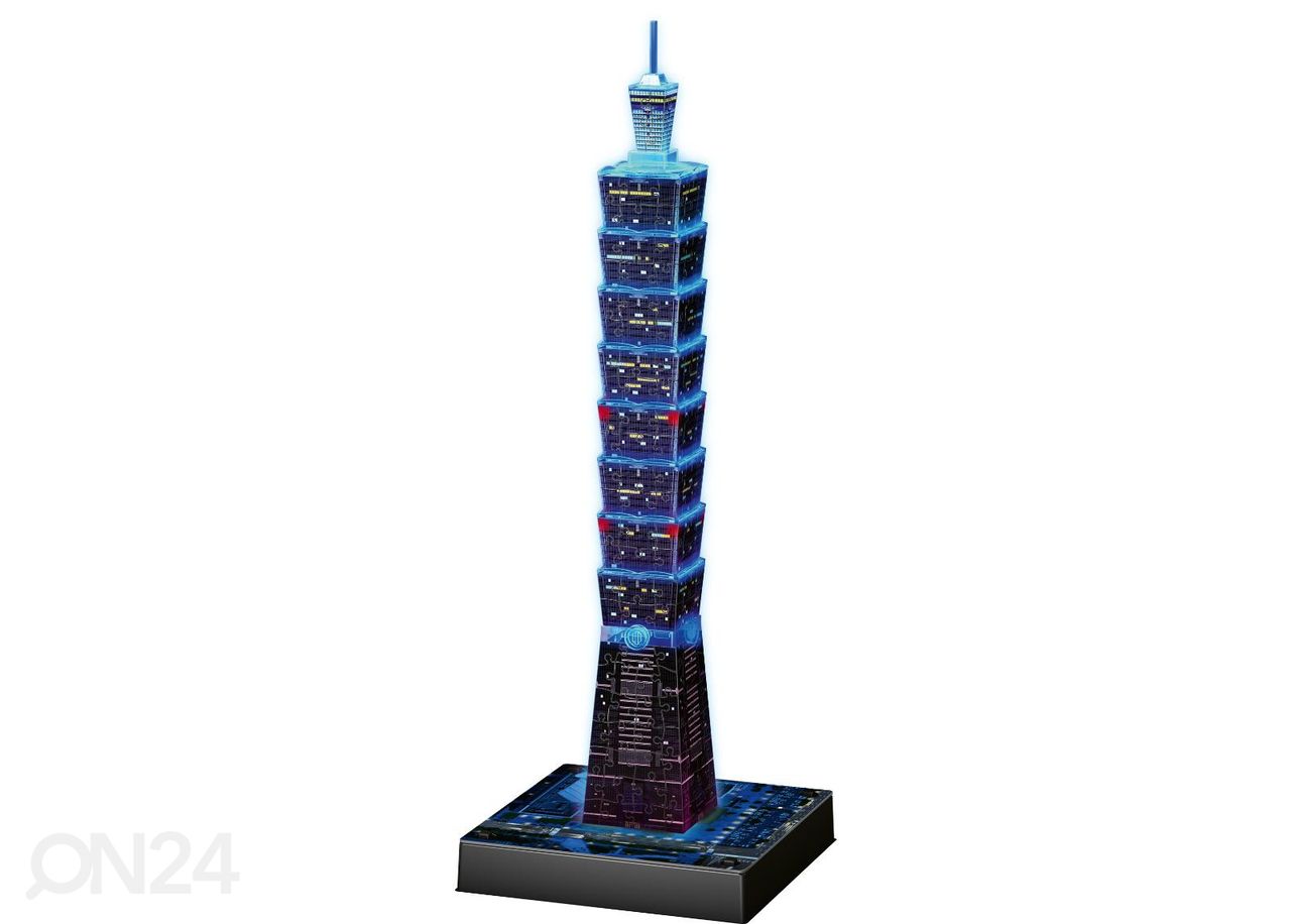 3D pimeässä hehkuva palapeli Taipei Tower 234 kpl Ravensburger kuvasuurennos