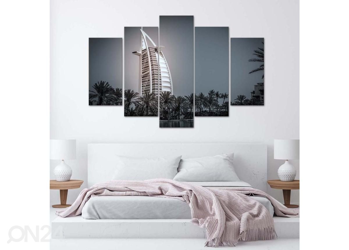5-osainen sisustustaulu Burj Al Arab Hotel in Dubai 100x70 cm kuvasuurennos