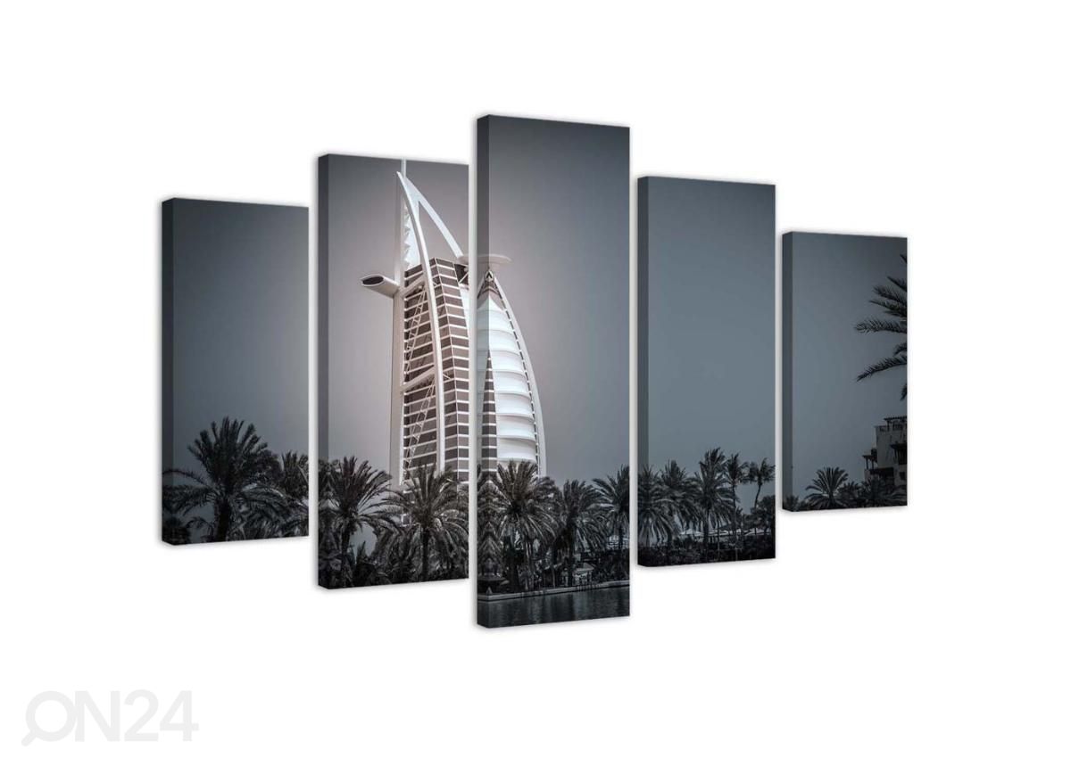 5-osainen sisustustaulu Burj Al Arab Hotel in Dubai 100x70 cm kuvasuurennos