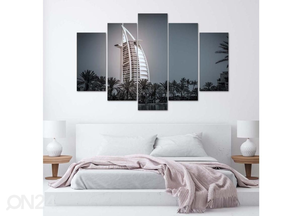 5-osainen sisustustaulu Burj Al Arab Hotel in Dubai 200x100 cm kuvasuurennos