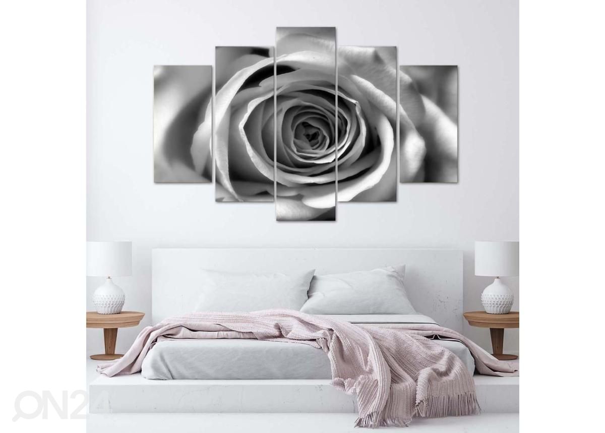 5-osainen sisustustaulu Rose Flower 100x70 cm kuvasuurennos