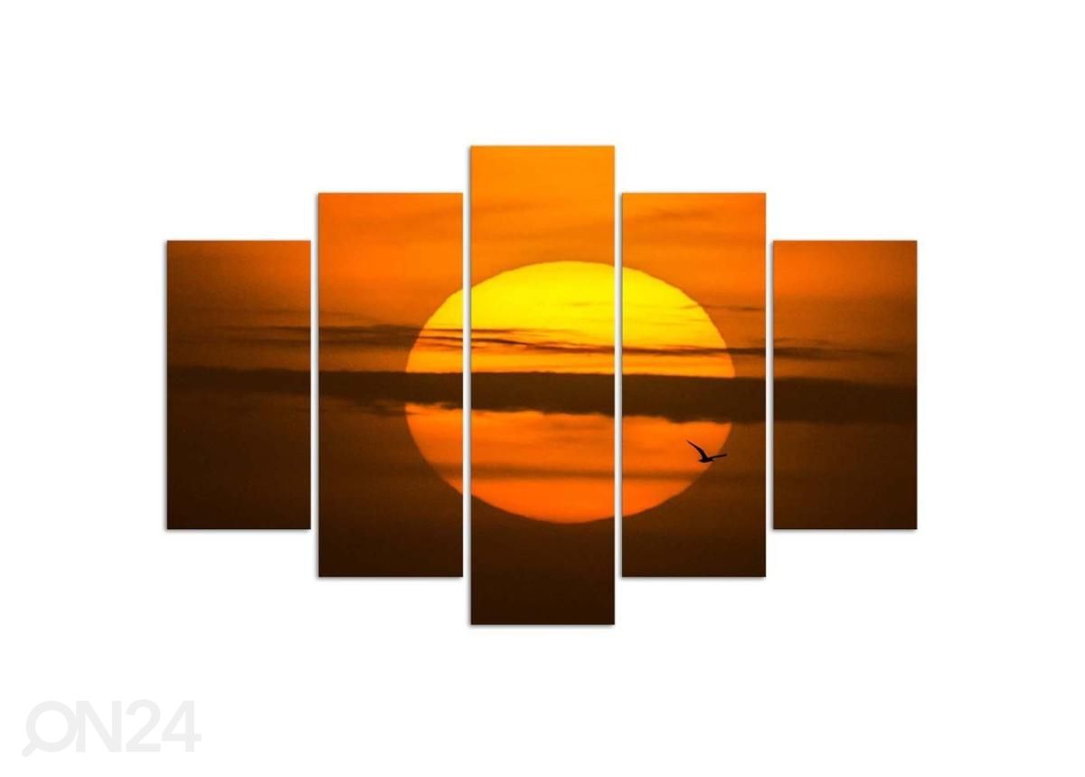5-osainen sisustustaulu Sunset 100x70 cm kuvasuurennos