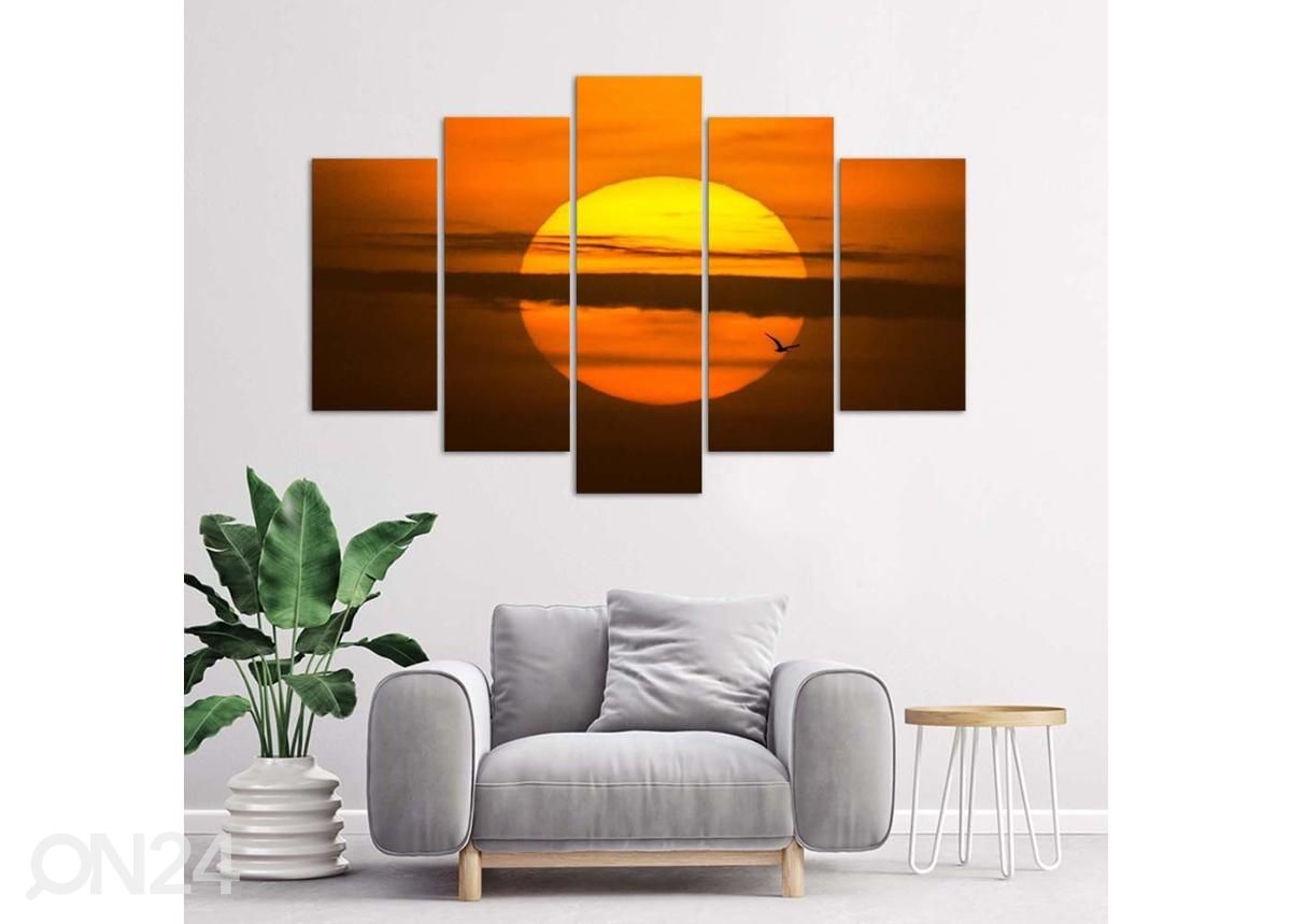 5-osainen sisustustaulu Sunset 200x100 cm kuvasuurennos