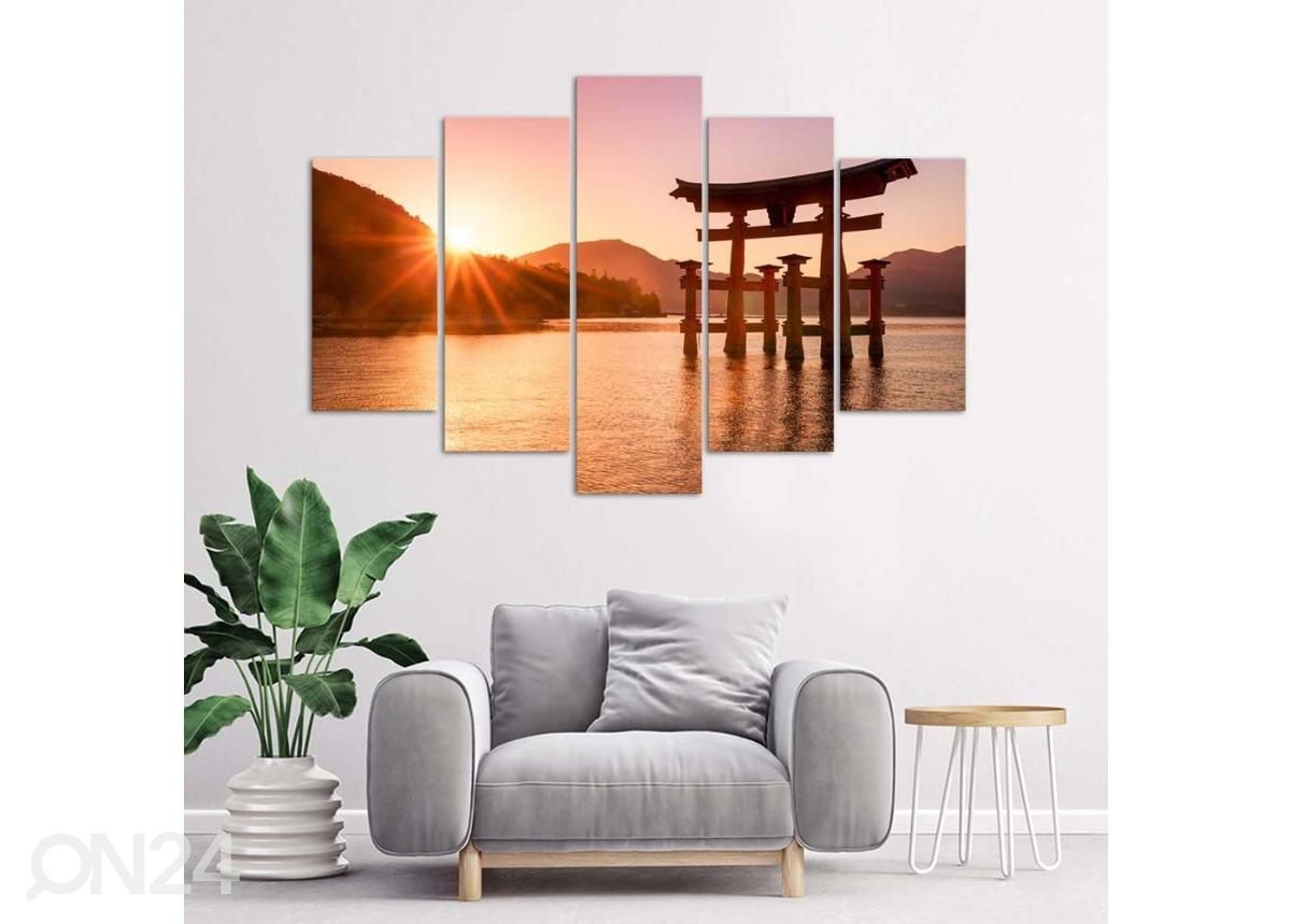5-osainen taulu Japan Landscape 150x100 cm kuvasuurennos