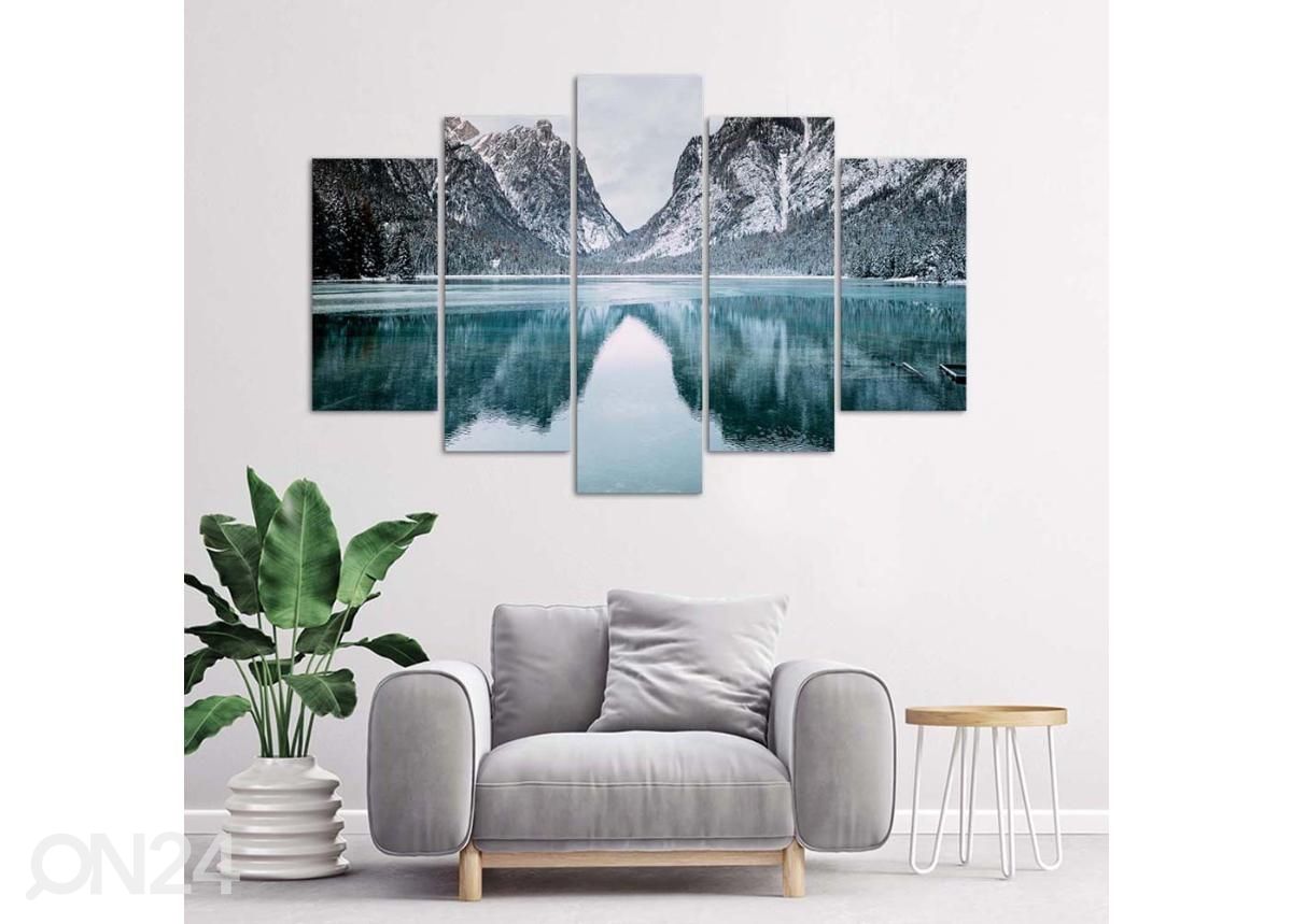 5-osainen taulu Mountain Landscape 150x100 cm kuvasuurennos