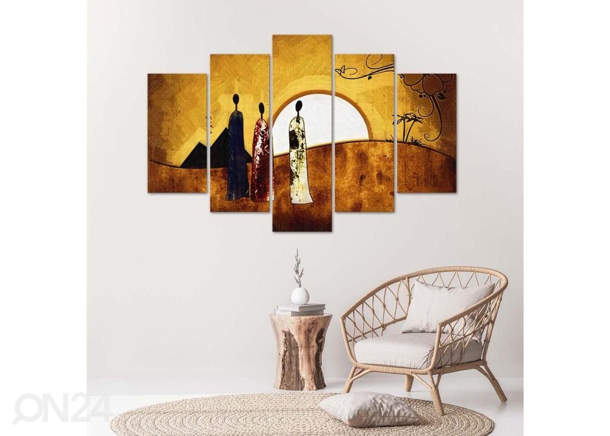 5-osainen taulu Sunny Egypt 100x70 cm kuvasuurennos