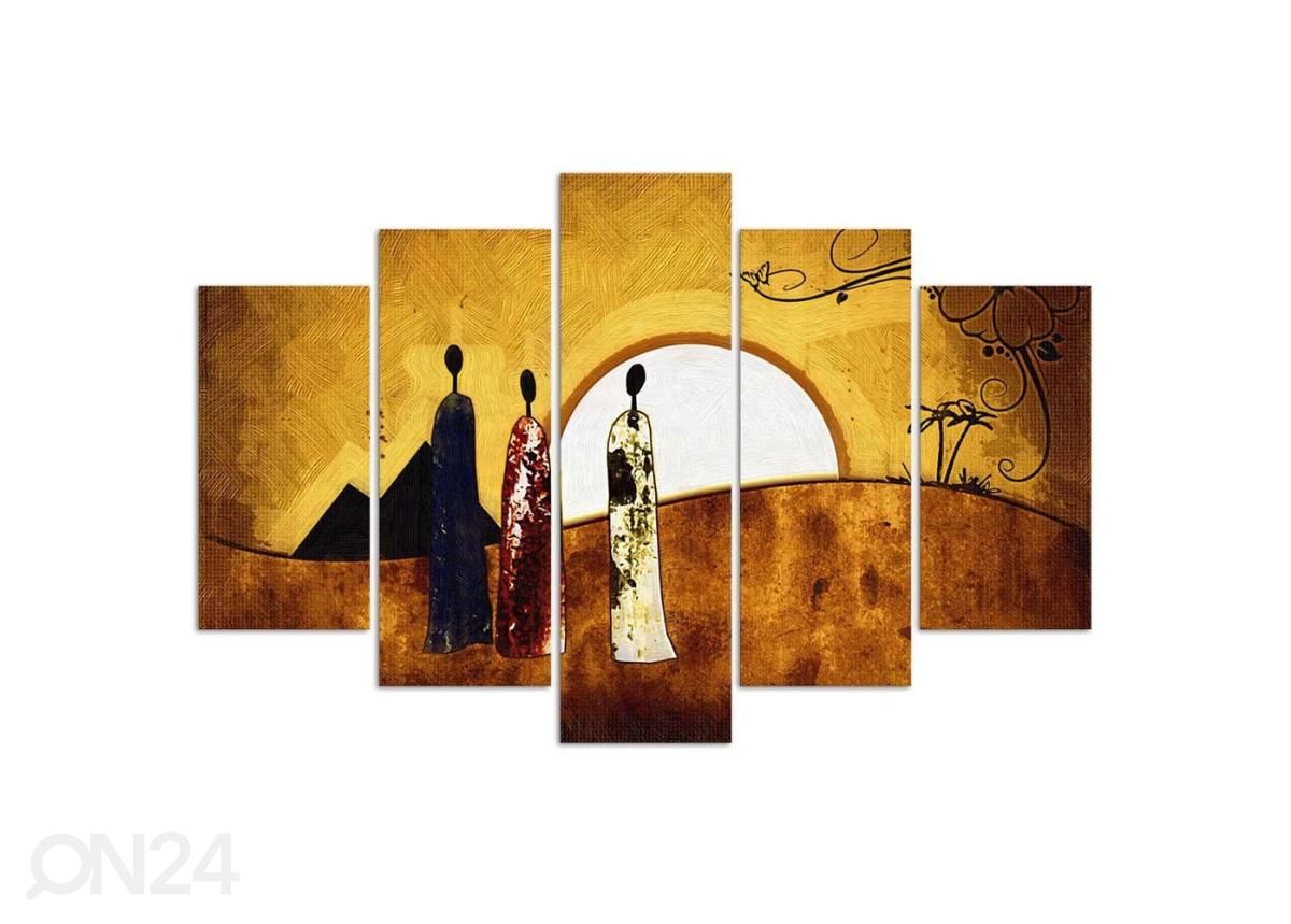 5-osainen taulu Sunny Egypt 100x70 cm kuvasuurennos