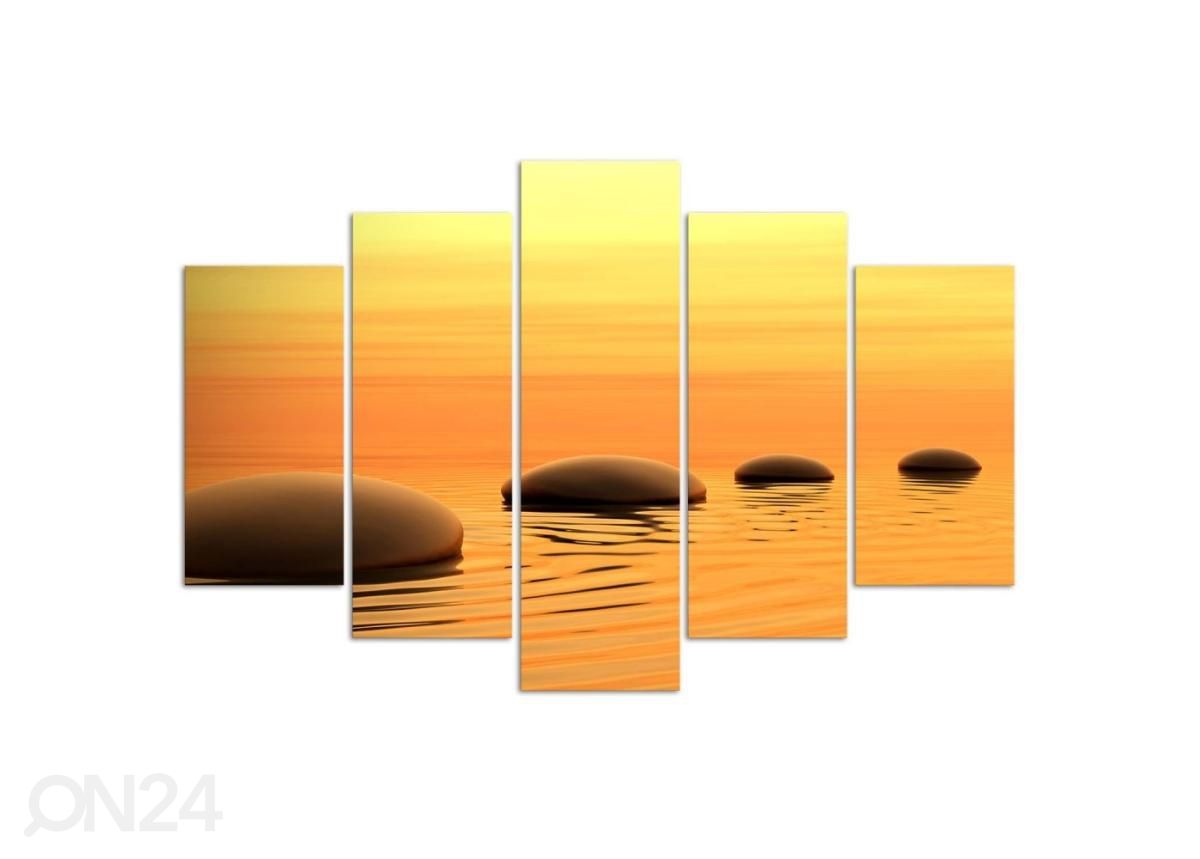 5-osainen taulu Zen Composition with Stones 100x70 cm kuvasuurennos