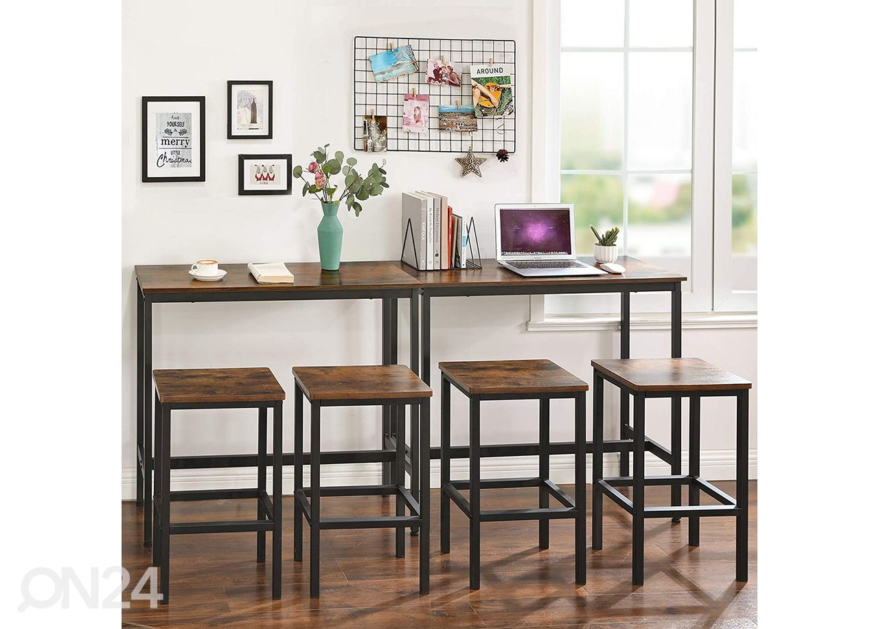 Baaripöytä 40x100 cm, ruskea/musta kuvasuurennos