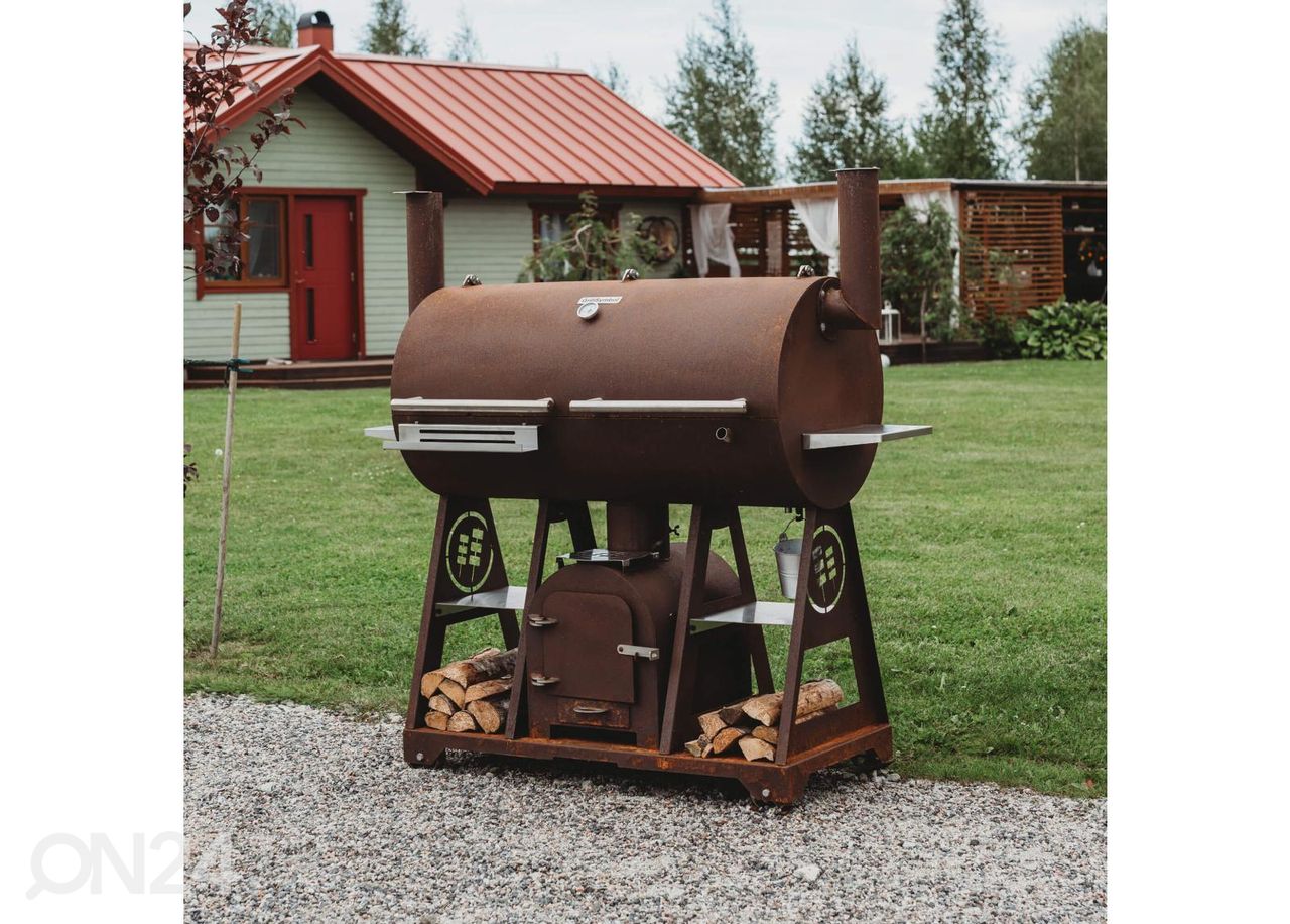 BBQ-savustin Cor-Tan terästä GrillSymbol Smoky Beast XL kuvasuurennos