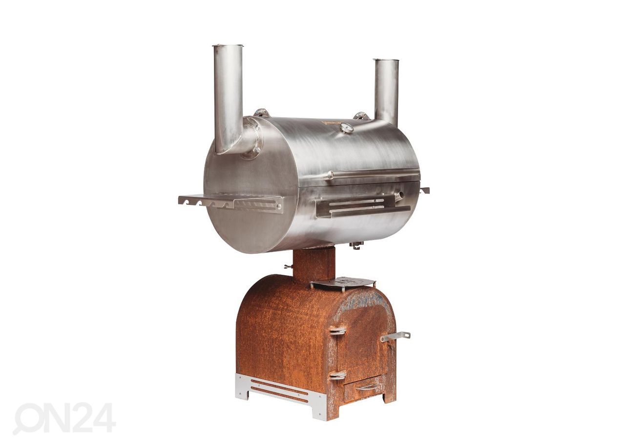 BBQ-savustusgrilli GrillSymbol Smoky Beast Silver kuvasuurennos