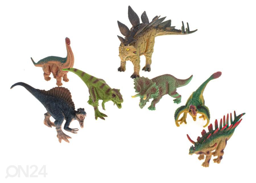 Dinosaurushahmot 7 kpl + matto ja tarvikkeet kuvasuurennos