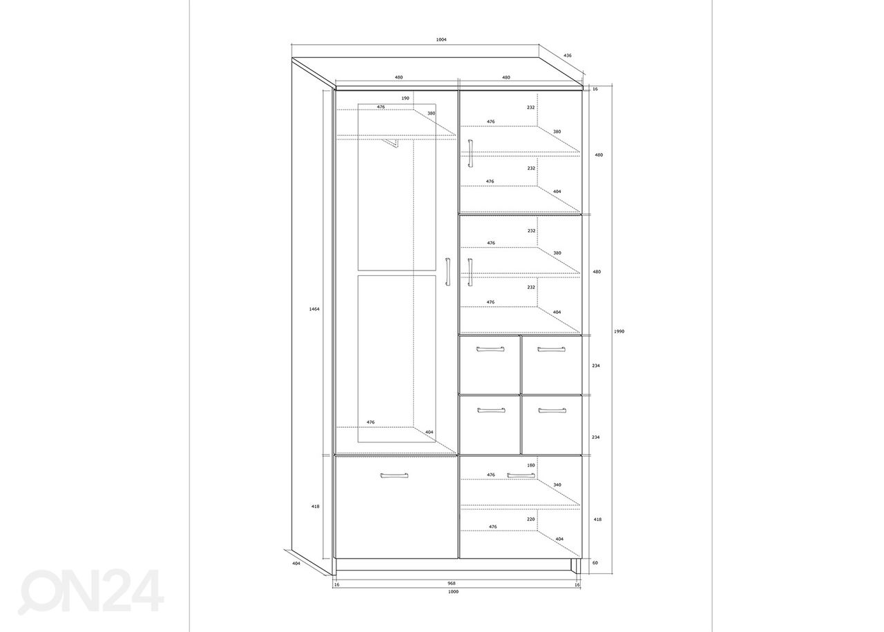 Eteiskaappi 100 cm kuvasuurennos