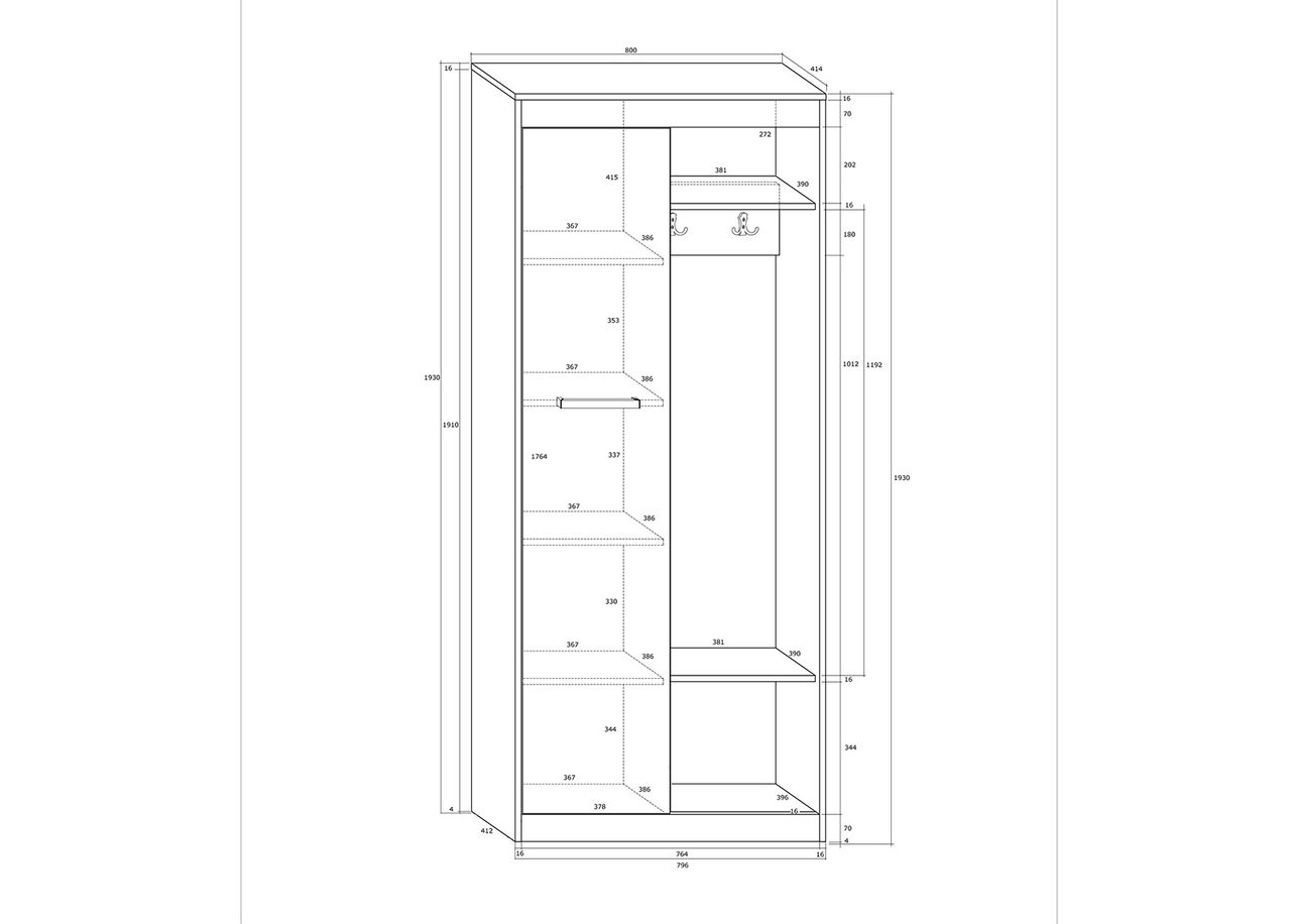 Eteiskaappi Cobhy 80 cm kuvasuurennos