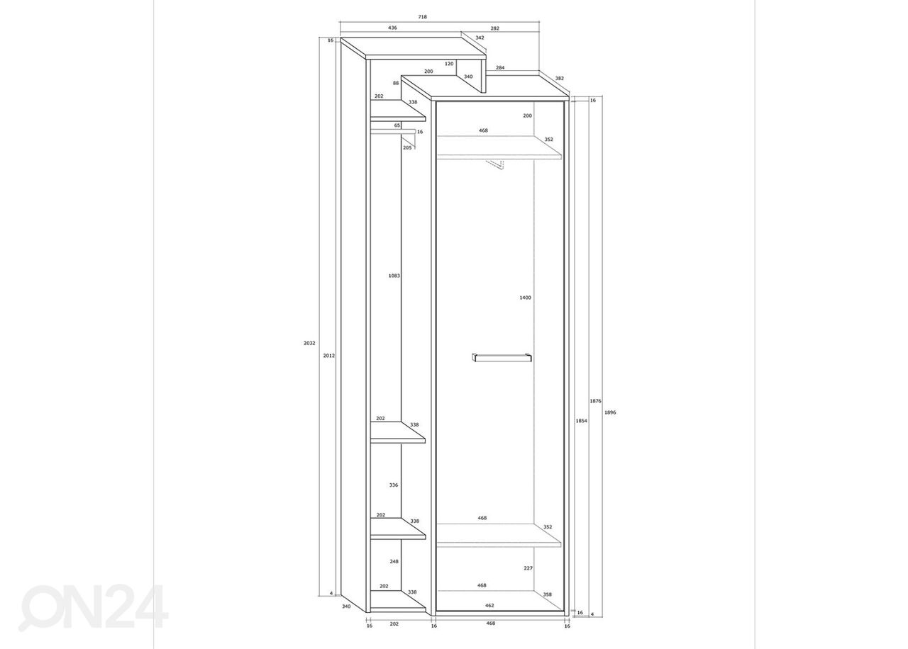 Eteiskaappi Macroom 72 cm kuvasuurennos