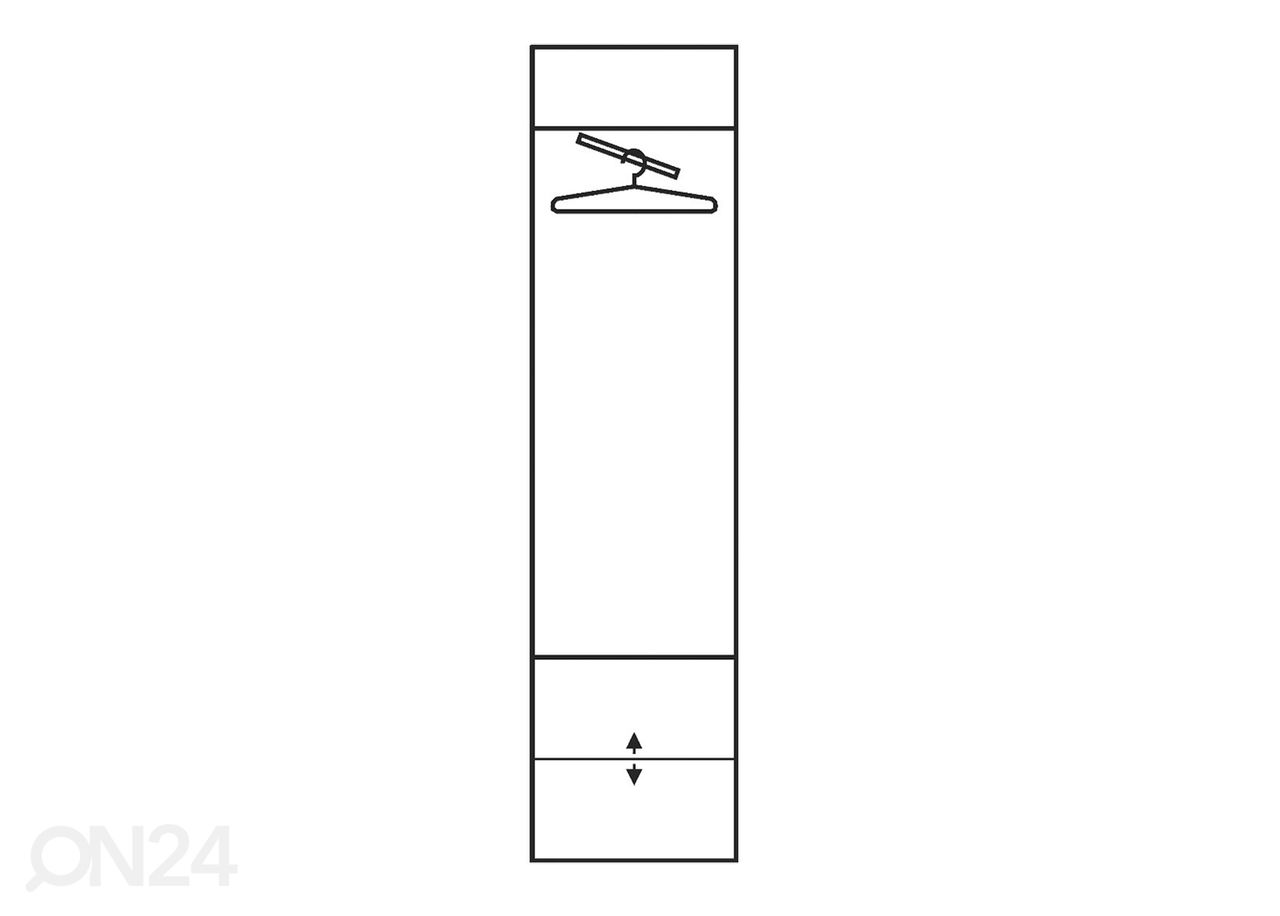 Eteiskaappi / vaatekaappi 52 cm kuvasuurennos