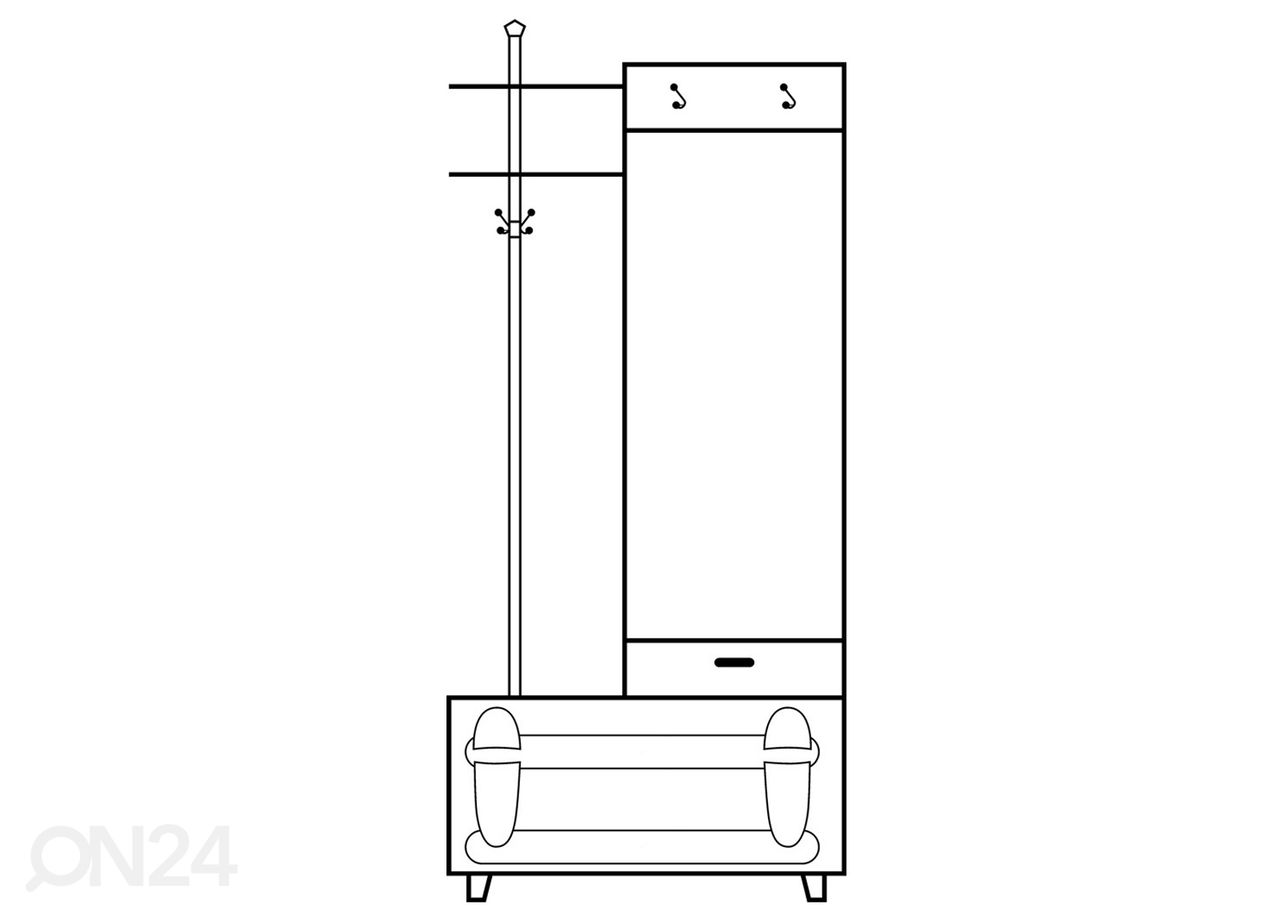 Eteiskaluste 91 cm kuvasuurennos