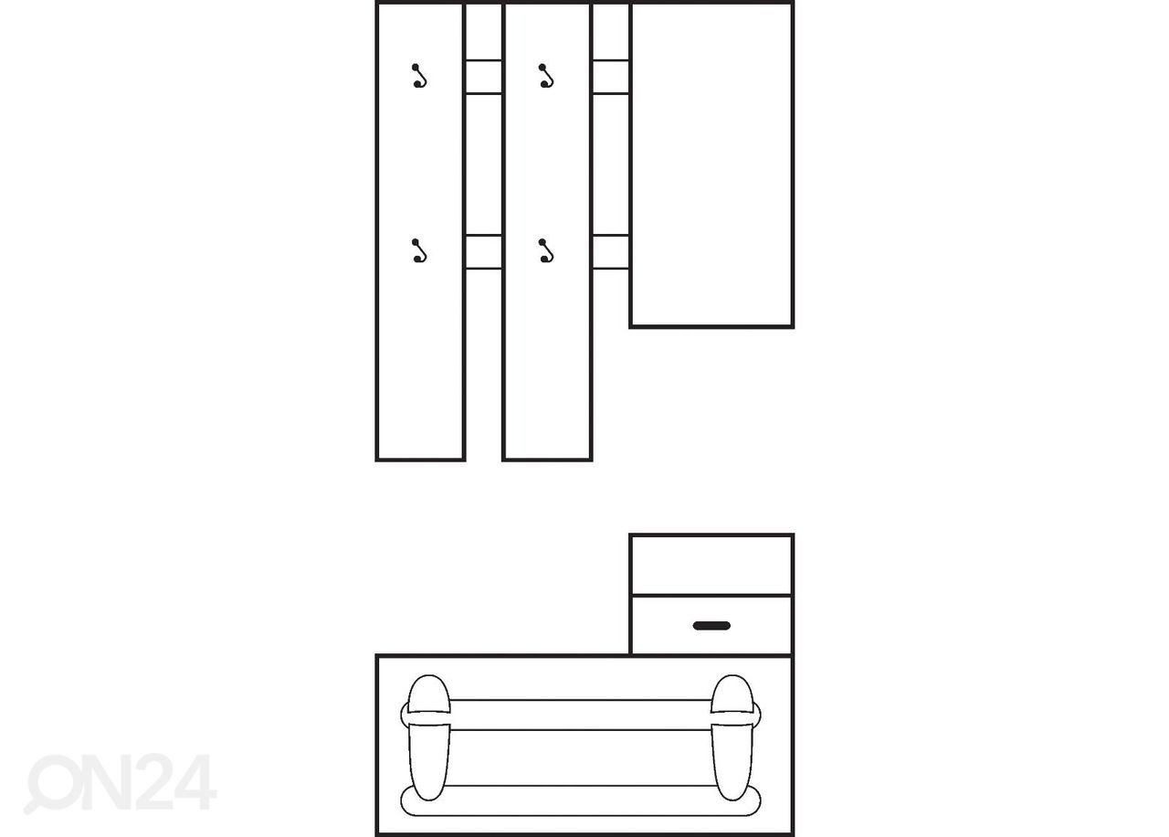 Eteiskalusteet 100 cm kuvasuurennos