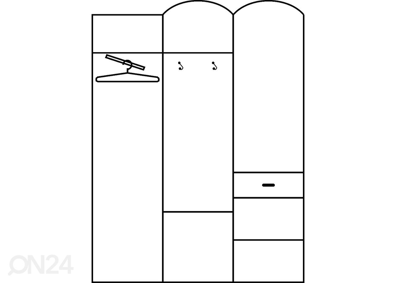 Eteiskalusteet 150 cm kuvasuurennos