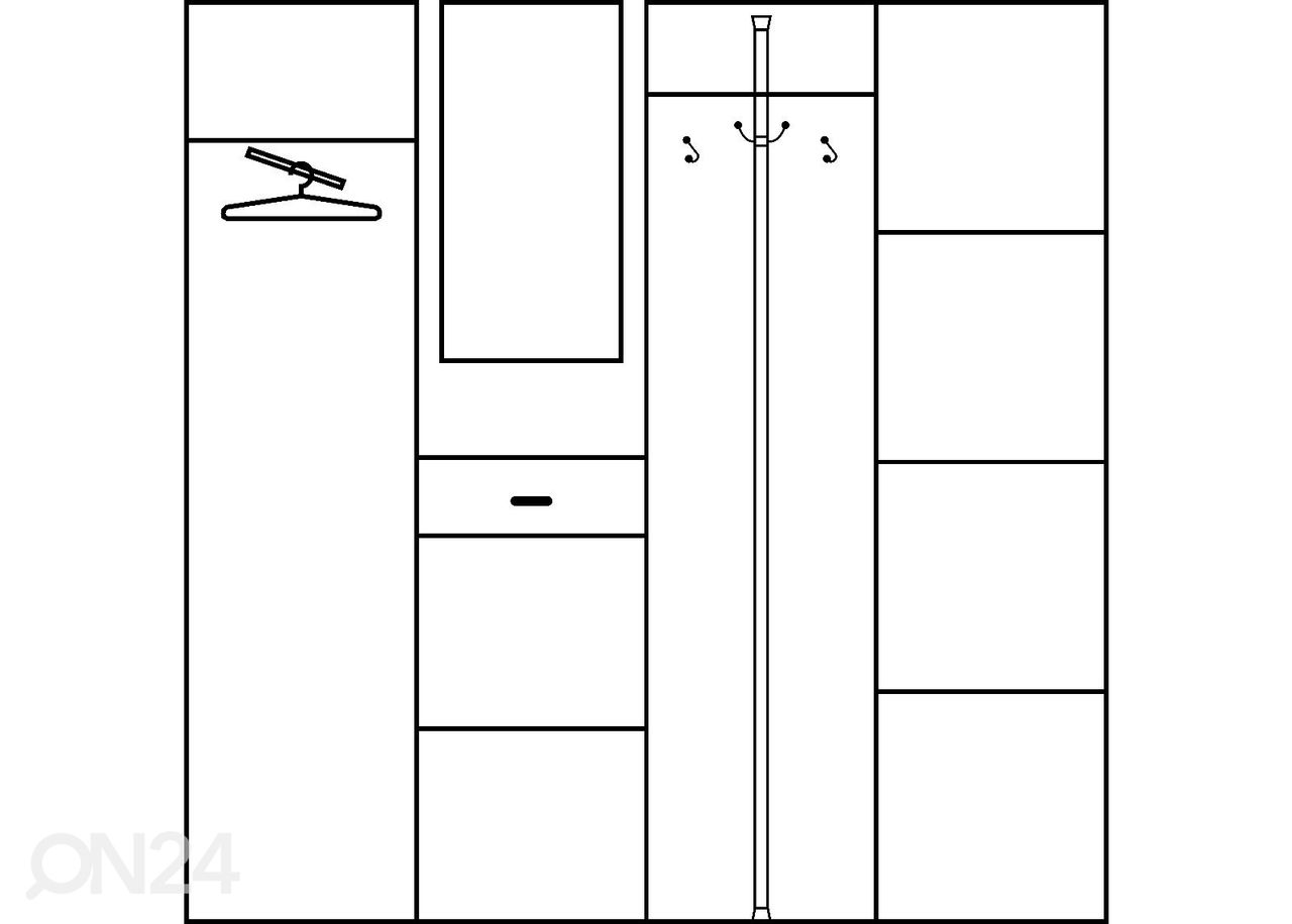 Eteiskalusteet 200 cm kuvasuurennos