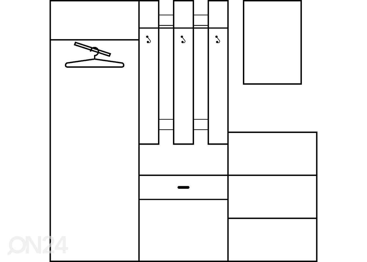 Eteiskalusteet 204 cm kuvasuurennos