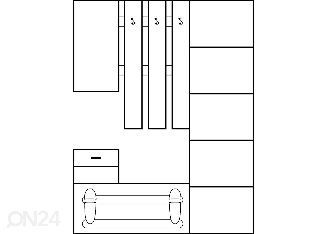 Eteiskalusteet Drimo I 150 cm kuvasuurennos