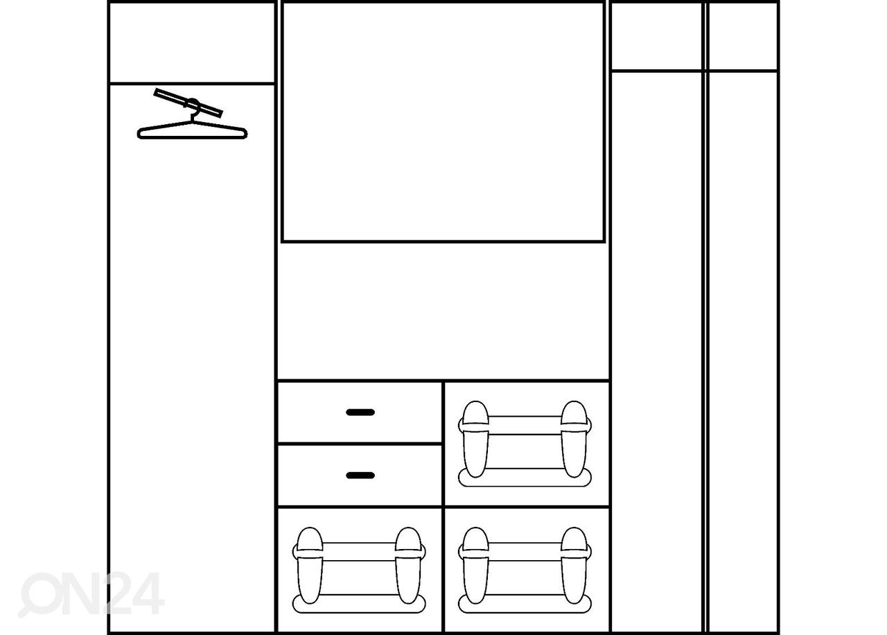 Eteiskalusteet Drimo VII 211 cm kuvasuurennos