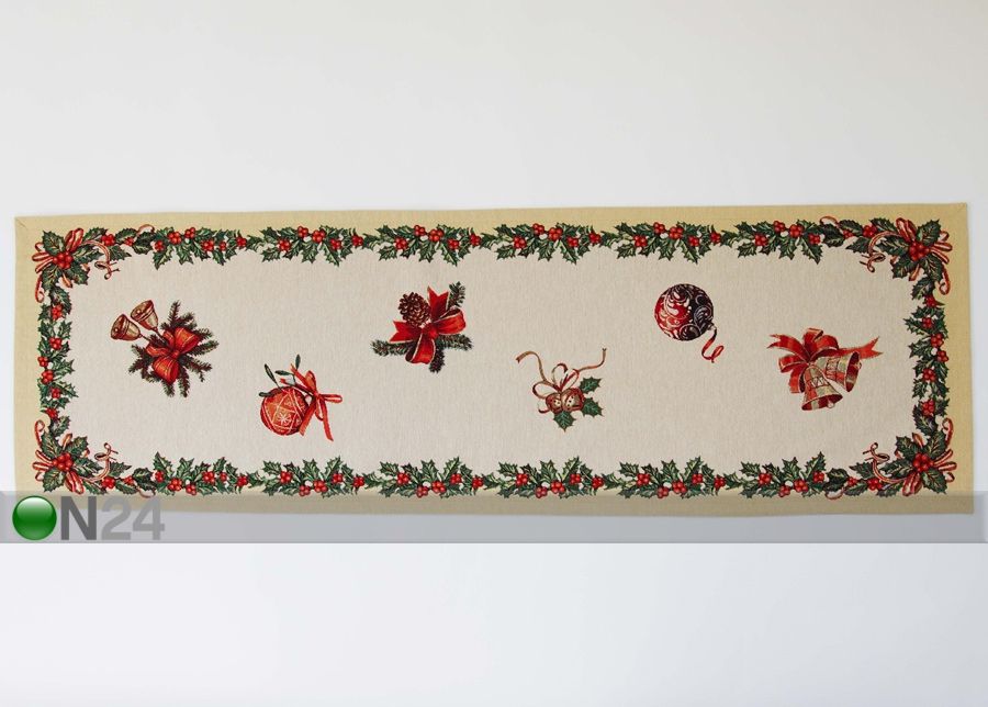 Gobeliini joululiina HOLLY 45x140 cm kuvasuurennos