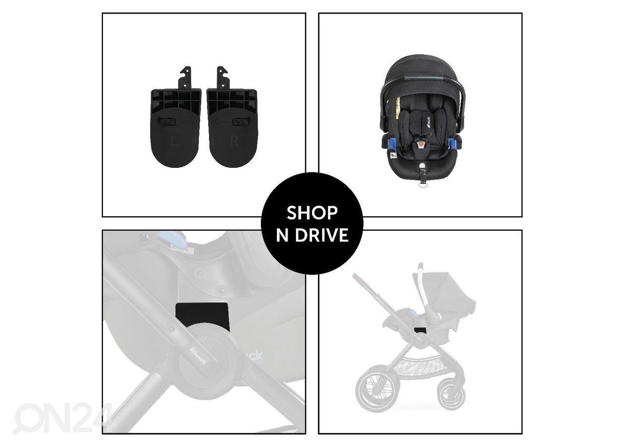 Hauck Comfort Fix / Select Baby + Walk N Care turvakaukalon adapteri kuvasuurennos