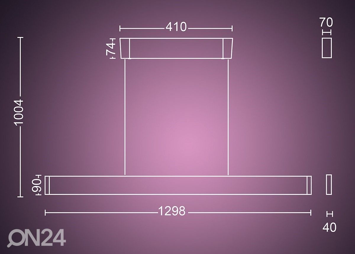 Hue White and Color ambiance Ensis valkoinen riippuvalaisin 2x39 W kuvasuurennos