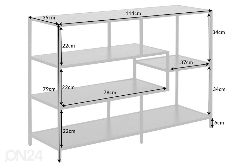 Hyllykkö Slim Line 114 cm kuvasuurennos