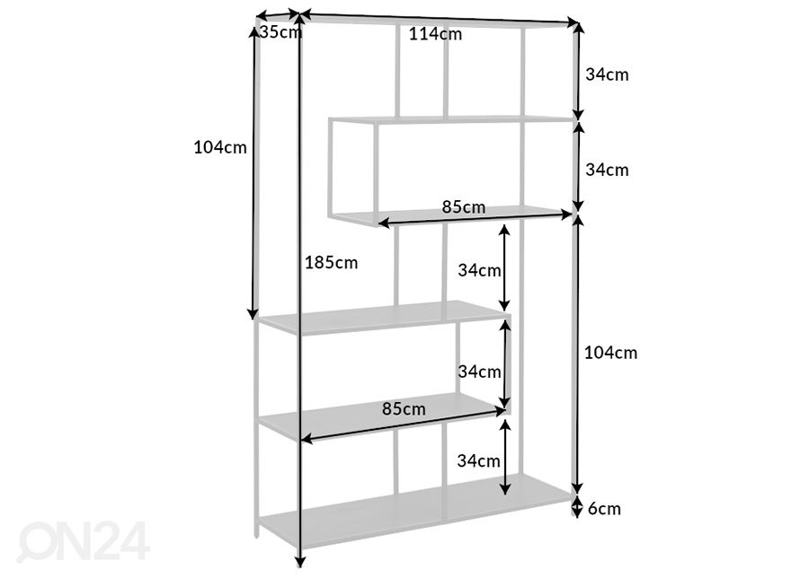 Hyllykkö Slim Line 114 cm kuvasuurennos