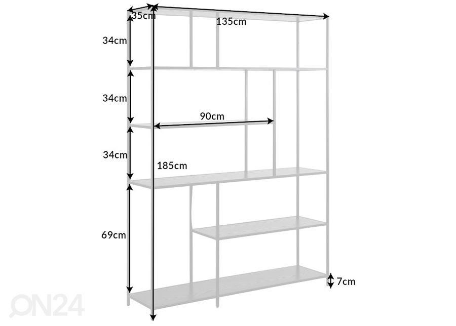 Hyllykkö Slim Line 135 cm kuvasuurennos