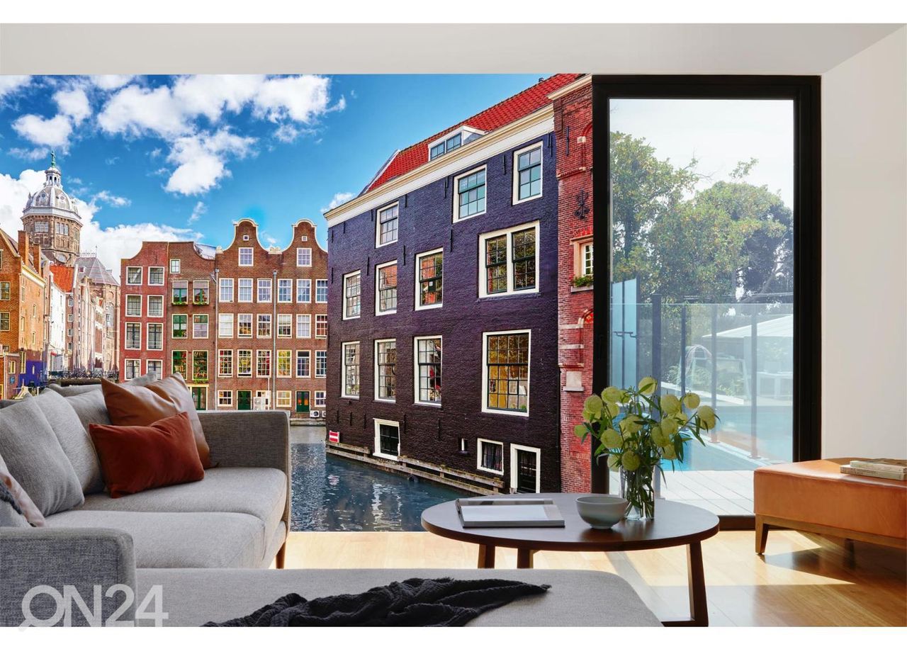 Itsekiinnityvä kuvatapetti Mural Embankments Of Amsterdam kuvasuurennos