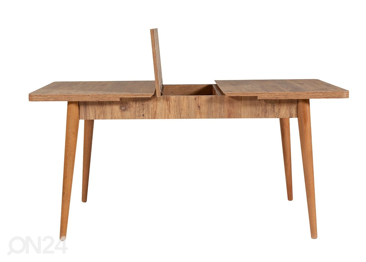 Jatkettava ruokapöytä 80x130-165 cm + 2 tuolia + penkki kuvasuurennos