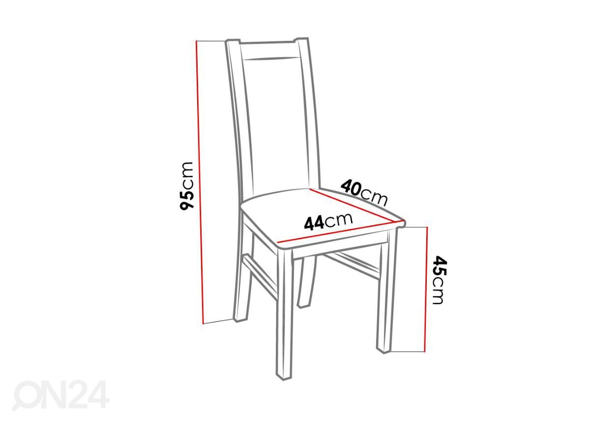 Jatkettava ruokapöytä 80x140-195 cm + 6 tuolia kuvasuurennos