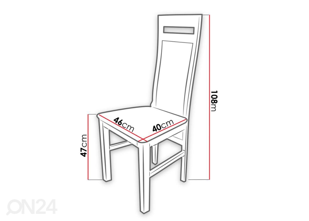 Jatkettava ruokapöytä 80x160-200 cm + 6 tuolia kuvasuurennos