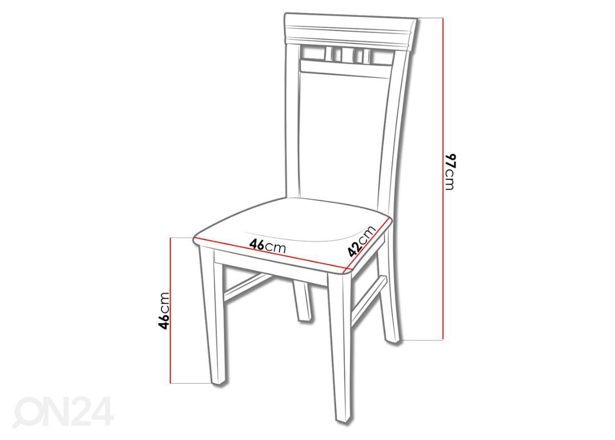 Jatkettava ruokapöytä 80x160-200 cm + 6 tuolia kuvasuurennos