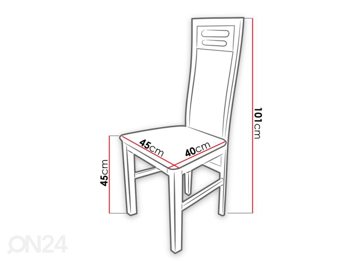 Jatkettava ruokapöytä 80x160-200 cm + 6 tuolia kuvasuurennos