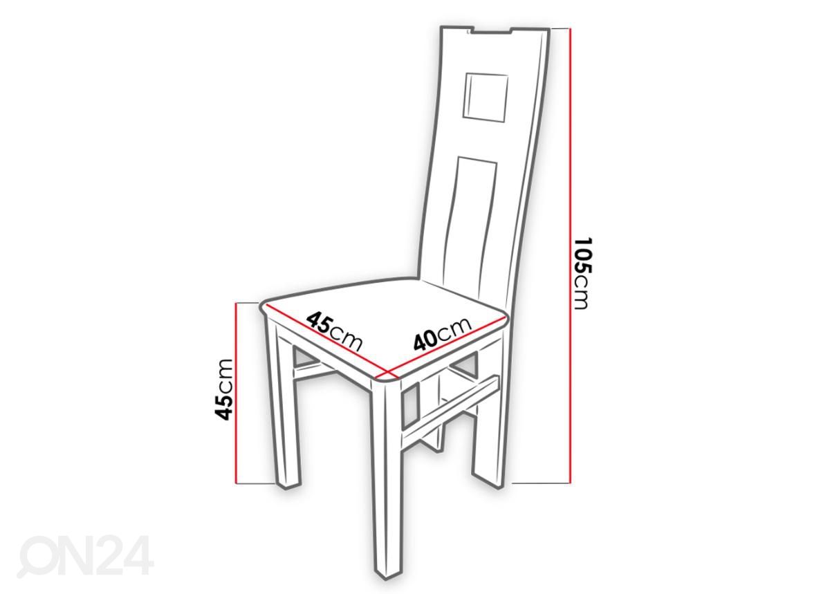 Jatkettava ruokapöytä 80x160-200 cm + 6 tuolia kuvasuurennos