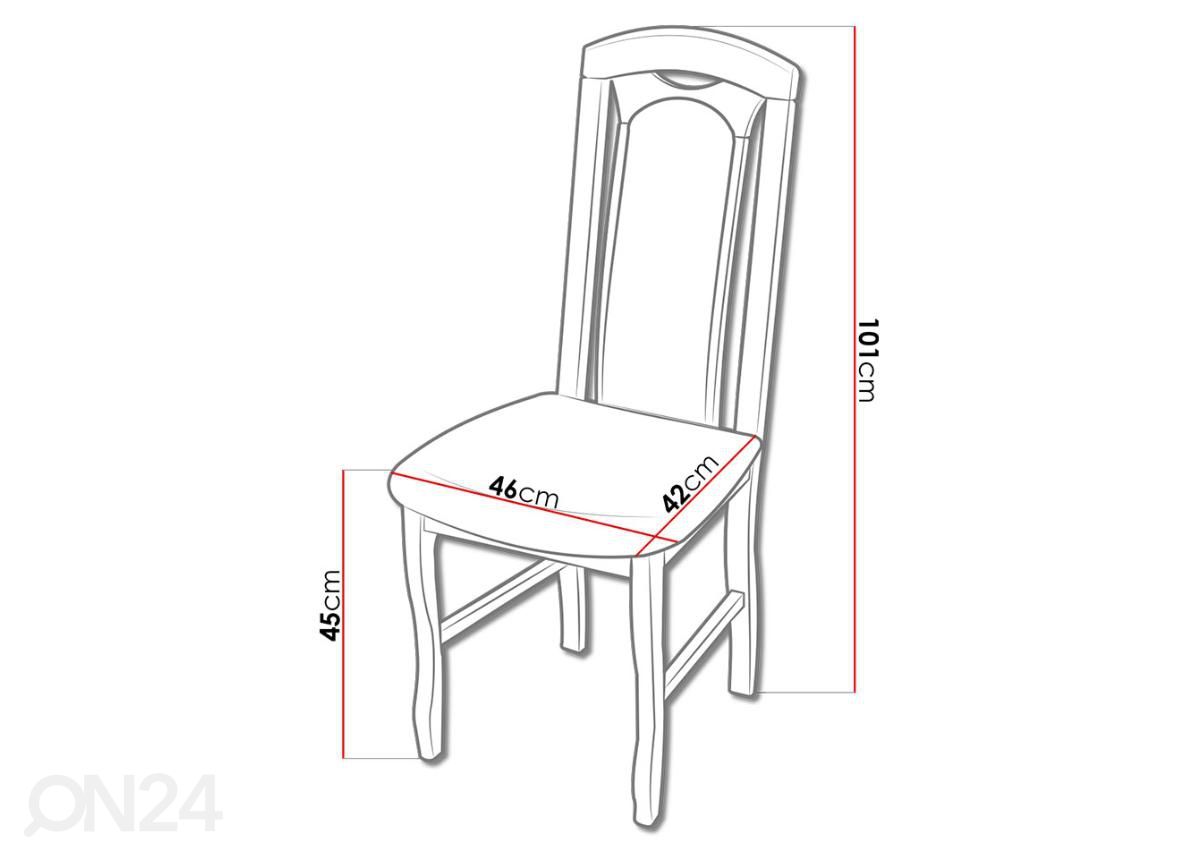 Jatkettava ruokapöytä 90x150-230 cm + 6 tuolia kuvasuurennos