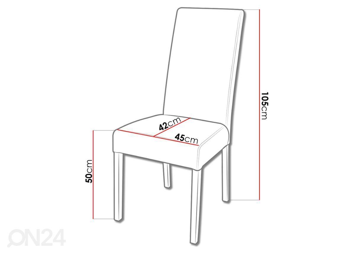 Jatkettava ruokapöytä 90x160-210 cm + 6 tuolia kuvasuurennos