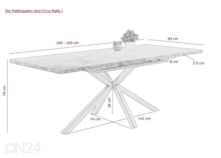 Jatkettava ruokapöytä Malou I 90x160-200 cm kuvasuurennos