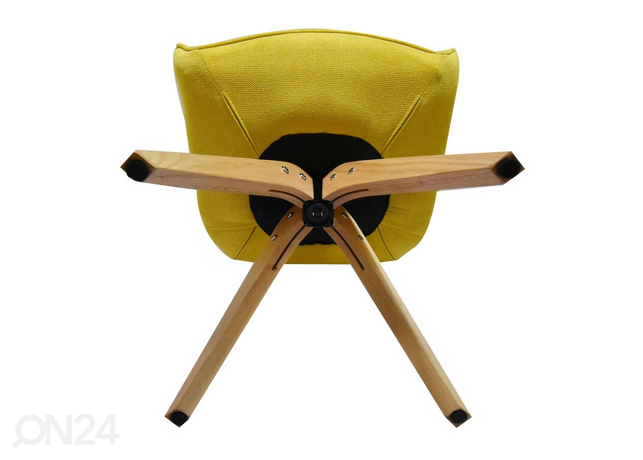 Kääntyvä ruokapöydän tuoli 360°, sinapinkeltainen kuvasuurennos