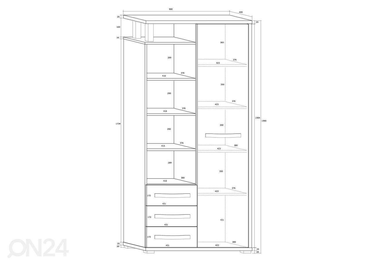 Kaappi Cloghroe 90 cm kuvasuurennos